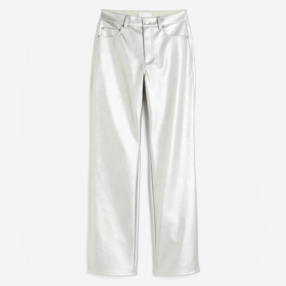 H & M Coated Silver Pants